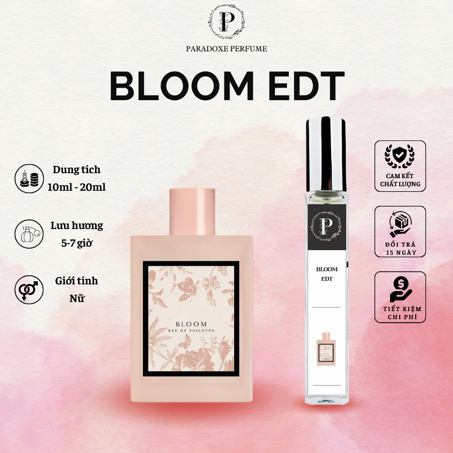 Nước Hoa Nữ Bloom EDT Ella Perfume Chai 10ml 20ml - Mùi Hương Thơm - PP