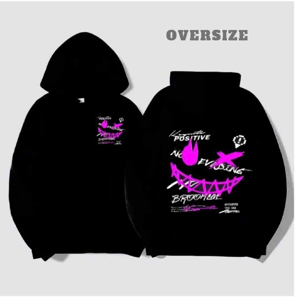 Áo Hoodie Áo Khoác Hoodie Zip Unisex Form Rộng Chất Nỉ Dày Size S- 4XL Mặt Cười Hồng