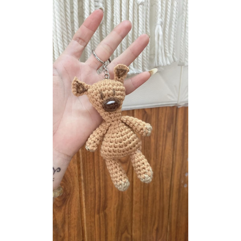 Móc khóa Gấu teddy bằng len Gấu mr bean 🐻🐻handmade