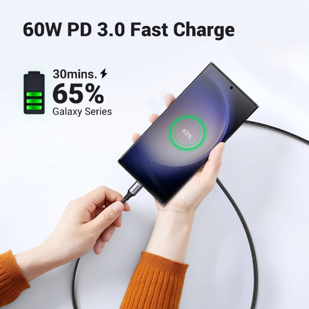 UGREEN Type-C 60W Cáp Sạc USB Type C Sang USB Type C Cho iP17 Samsung Xiaomi | BigBuy360 - bigbuy360.vn