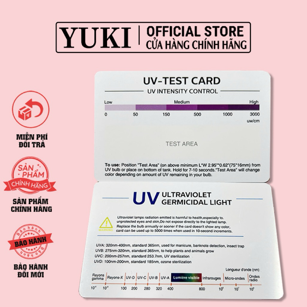 Thẻ test UV chuyên dụng nail - Thẻ cứng test tia UV - Thẻ kiểm tra khả năng chống tia cực tím của vậ