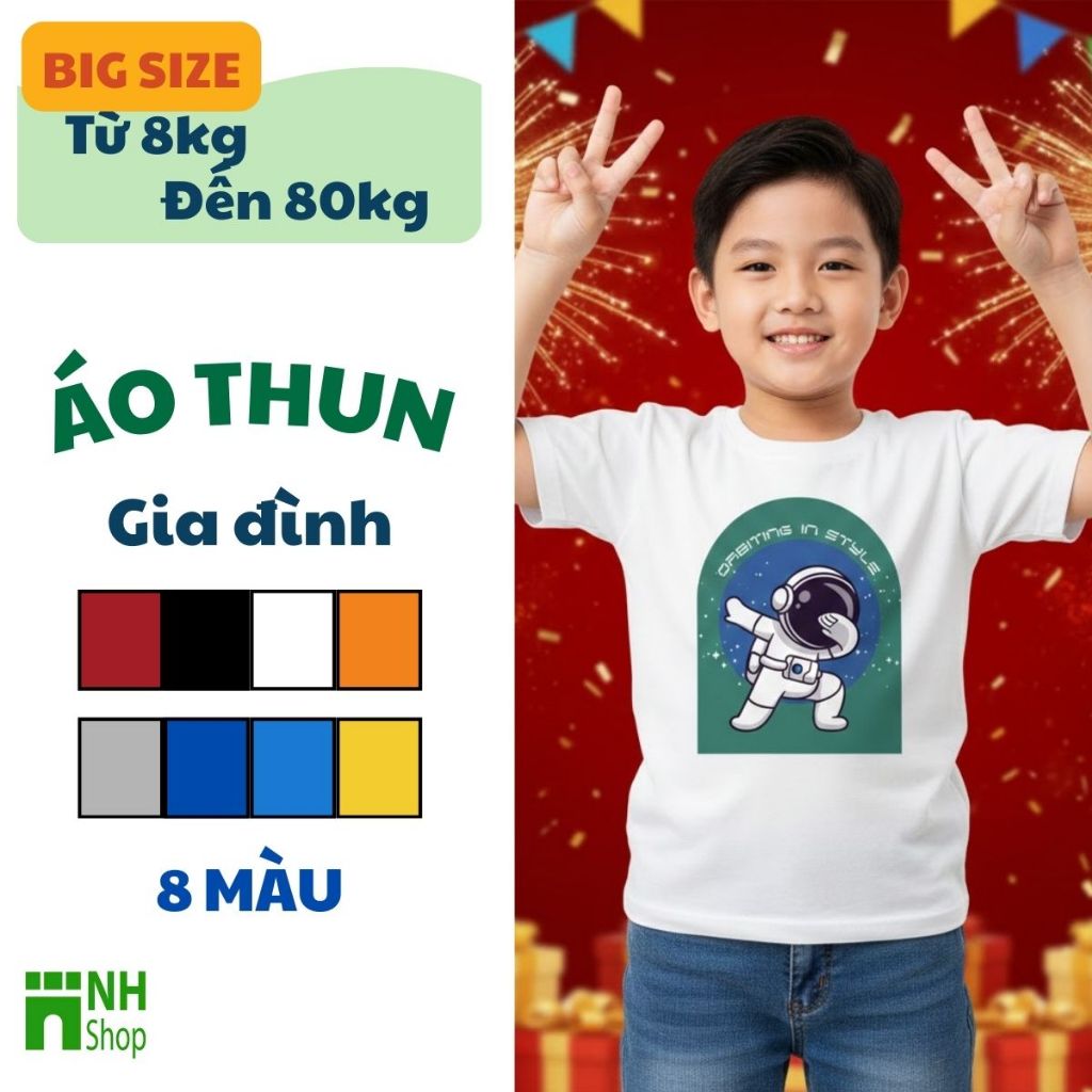 Áo Thun Cotton Cá Tính Cho Nam – Áo phông Form Rộng, Size Từ 9kg Đến 80kg - NH SHOP