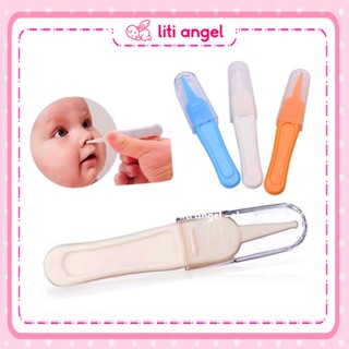 Nhíp gắp gỉ mũi cho bé, dụng cụ gắp rỉ mũi đầu tròn cho bé sơ sinh an toàn có nắp đậy