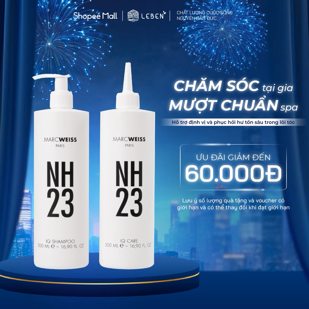 Bộ Dầu gội và Nước thần treatment NH23 IQ REPAIR KIT 500ml Phục Hồi Tóc Hư Tổn | Leben Việt Nam