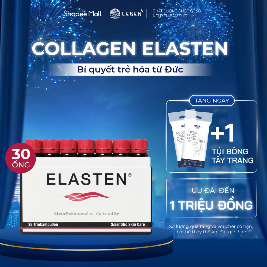 Collagen Elasten - Hộp 30 Ống Giúp Da Căng Mịn, Chống Lão Hóa, Tóc Chắc Khỏe Tại Đức | Leben Việt Na