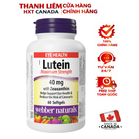 LUTEIN 40mg + ZEAXANTHIN 7mg (Webber Naturals)