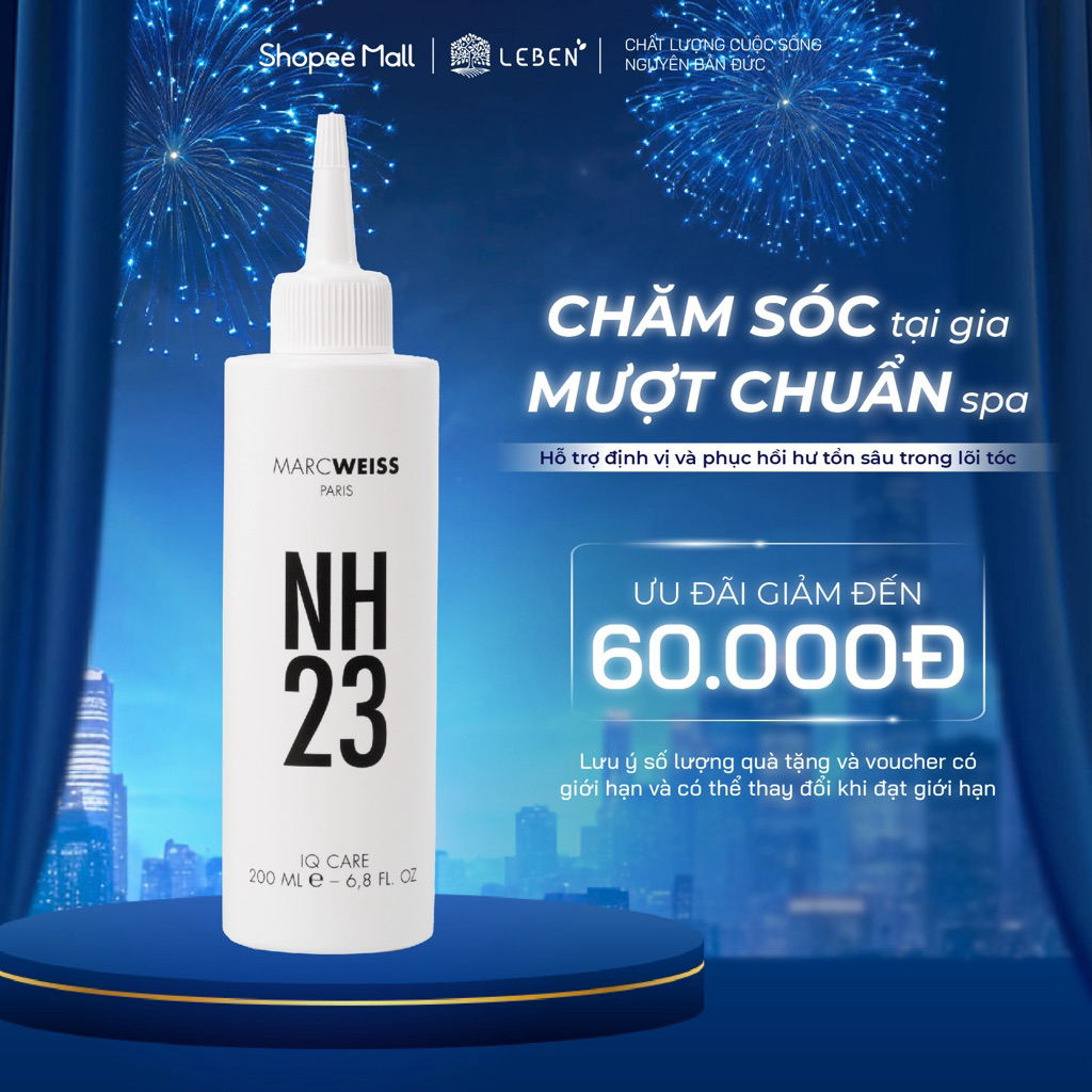 Nước thần treatment NH23 IQ CARE 200ml Công Nghệ Tỏa Nhiệt Phục Hồi Tóc Hư Tổn Sau 23s | Leben Việt 