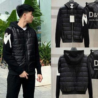  Áo Phao Nam Nữ Mon Cờ Lờ Boy Phố Quét Chíp Tay Len Mũ Nỉ Cao Cấp - Áo Khoác Phao Tay Len  Dày Dặn 