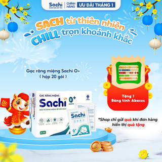  Gạc rơ lưỡi Sachi O+ Làm Sạch Chống Tưa Lưỡi An Toàn Cho Bé Từ 0 Tháng Tuổi  Hộp 20 gói  