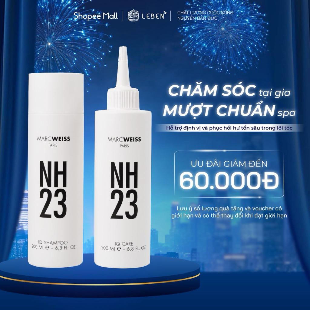 Bộ Dầu gội và Nước thần treatment NH23 IQ REPAIR KIT 200ml Phục Hồi Tóc Hư Tổn | Leben Việt Nam