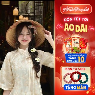  Áo Dài Mẫn Kỳ Cách Tân Dáng Suông Tơ Thêu Hoa Mềm Mại – Áo Dài Nữ 4 Tà Cao Cấp | Áo dài Phương Linh 