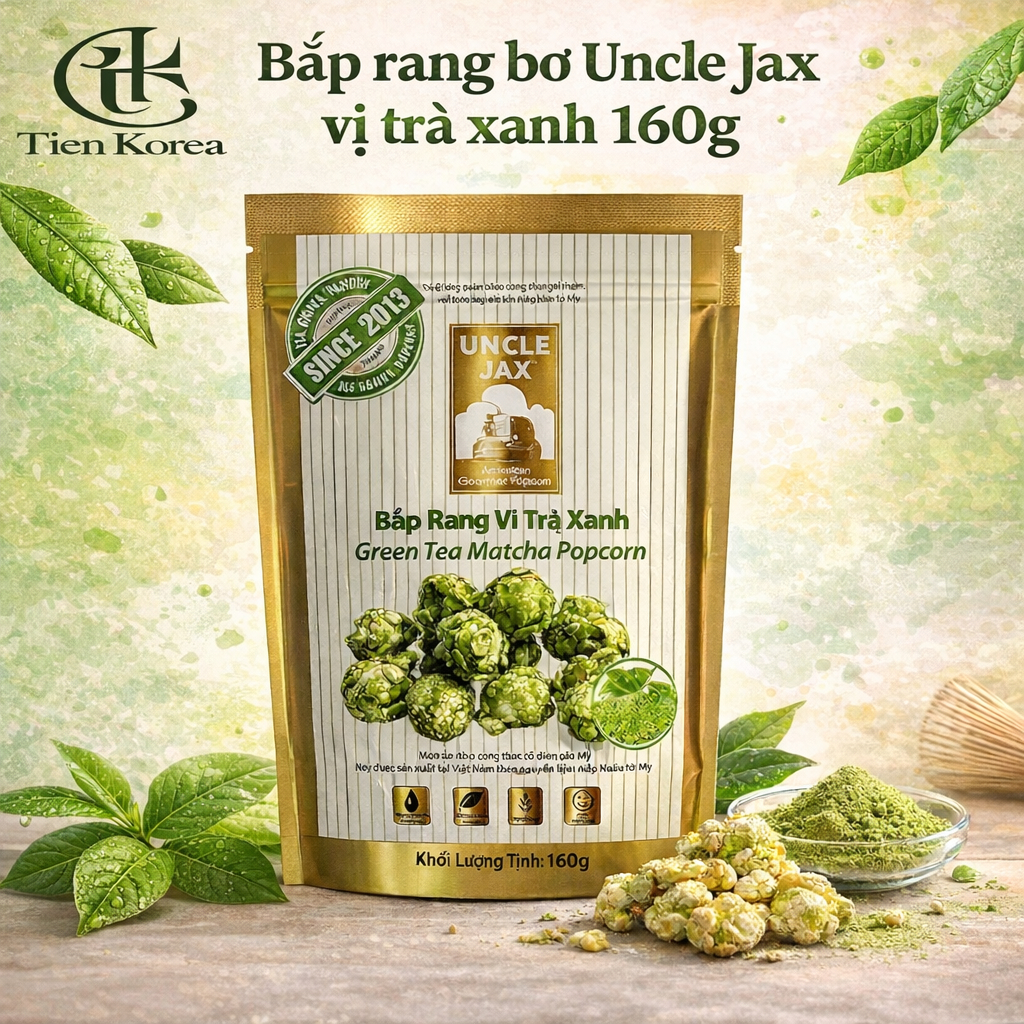 Bắp Rang Bơ Uncle Jax Vị Trà Xanh 160g
