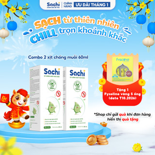  Combo 2 Xịt Chống Muỗi Thảo Dược Sachi An Toàn Lành Tính Chai 60ml Bảo Vệ Da Khỏi Muỗi An Toàn Cho Bé 