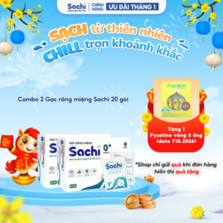  Combo 2 Gạc Rơ Lưỡi Sachi Gạc Răng Miêng An Toàn Cho Bé Chống Tưa Lưỡi Giảm Ngứa Lợi Hộp 20 gói 