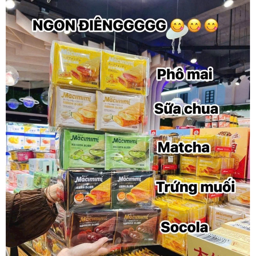 Bánh Cuộn Macimimi Giòn Ngon Ít Ngọt Hộp 12c