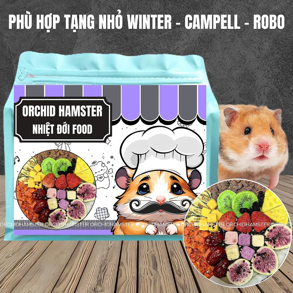 Thức Ăn Hamster ORCHID Nhiệt Đới Cao Cấp Bổ Sung Dinh Dưỡng Toàn Diện Hạt Nhỏ Winter/Robo/Campell