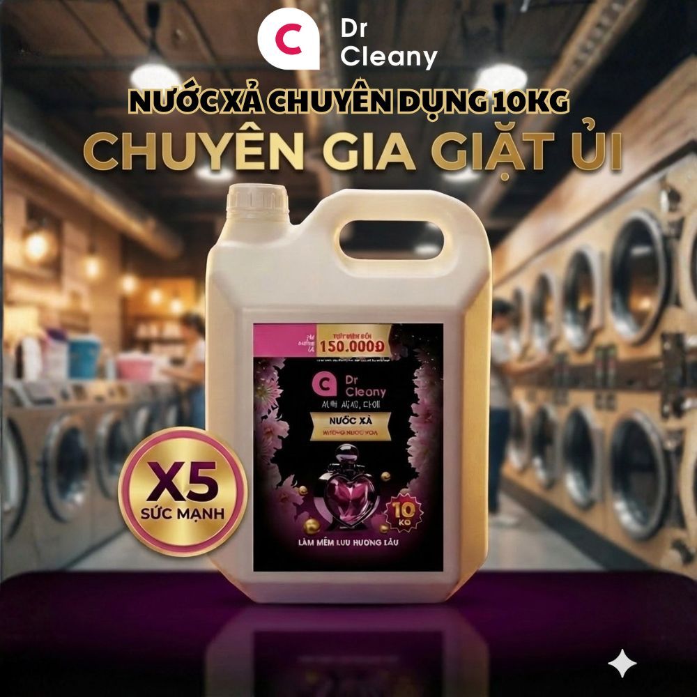 Can 10L Nước Xả Vải Hương Nước Hoa Dr Cleany 10L Chuyên Dùng Cho Tiệm Giặt Ủi, Lưu Hương Cực Lâu