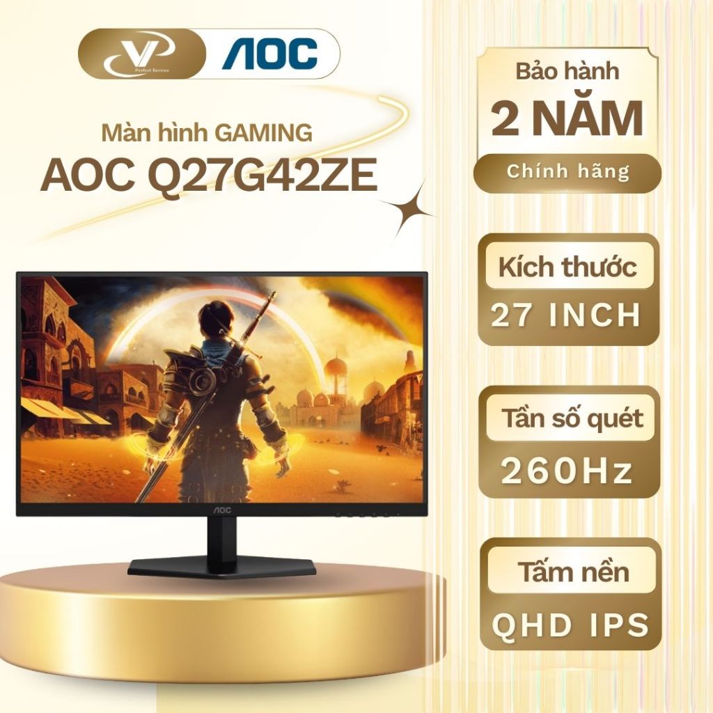 [GH Đảm bảo] Màn hình Gaming 2K AOC Q27G42ZE 27" QHD IPS 260Hz - Bảo hành 3 năm chính hãng