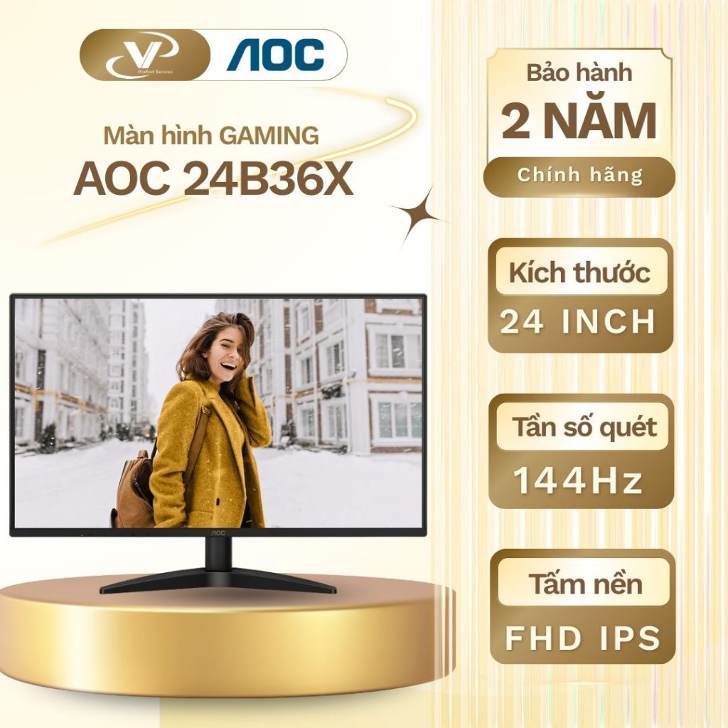 [GH Đảm bảo] Màn hình Gaming  AOC 24B36X 24" FHD IPS 144Hz - Bảo hành 3 năm chính hãng
