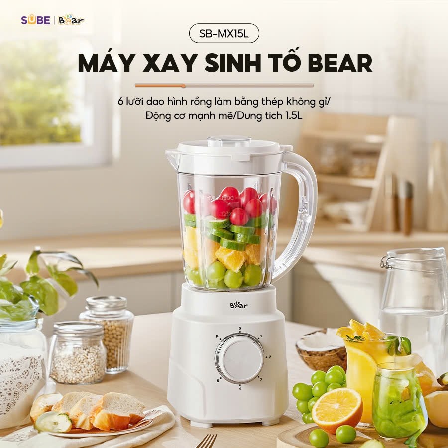 Máy xay sinh tố Bear 1.5L SB-MX15L (Bản Quốc Tế)- Bear Gia Dụng