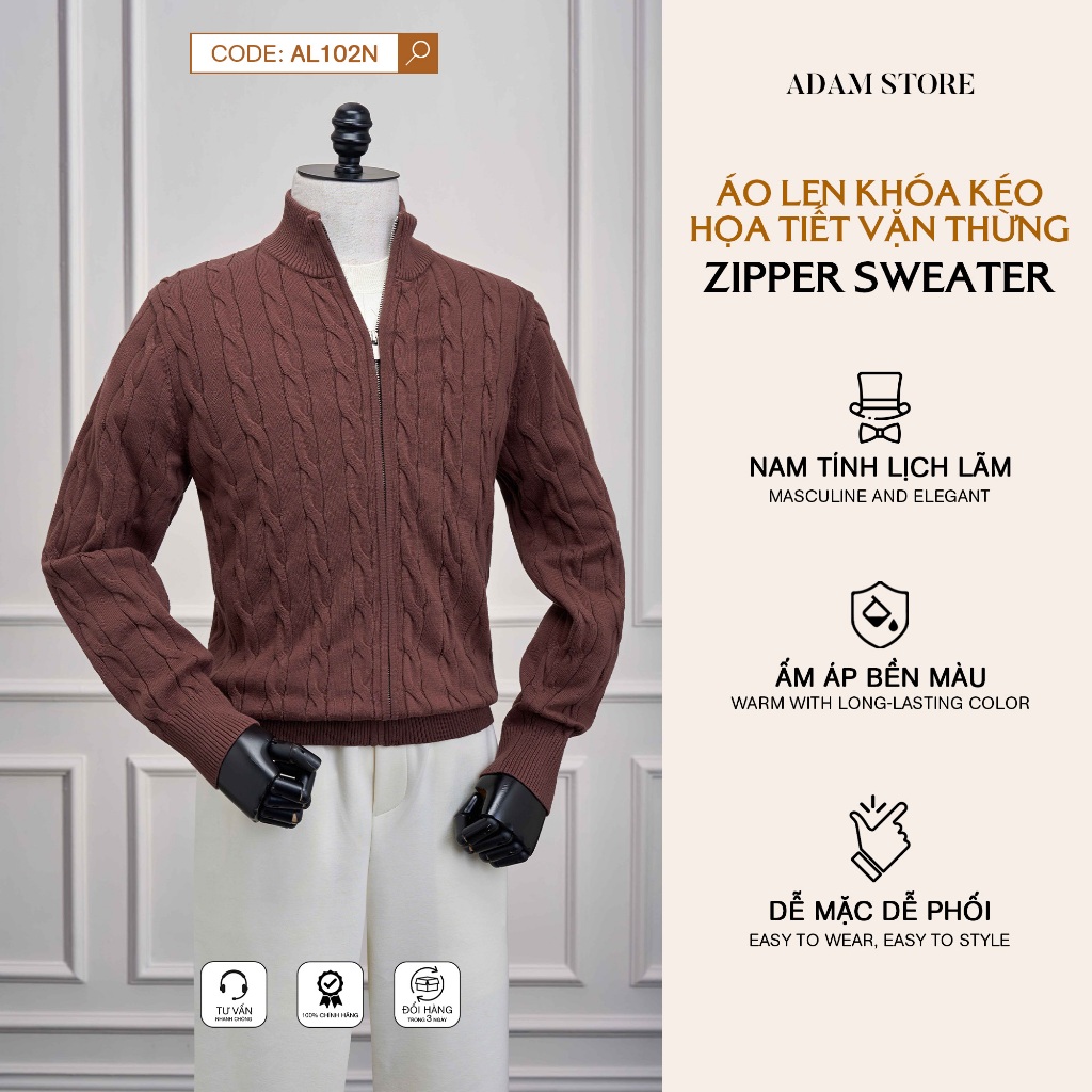 ÁO KHOÁC LEN NÂU ADAM STORE AL102N