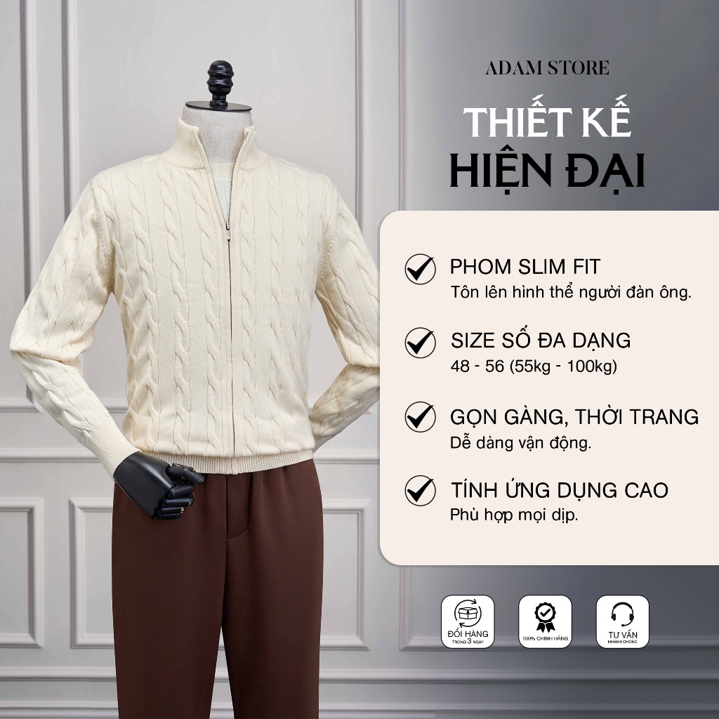 ÁO KHOÁC LEN ĐEN ADAM STORE AL102T