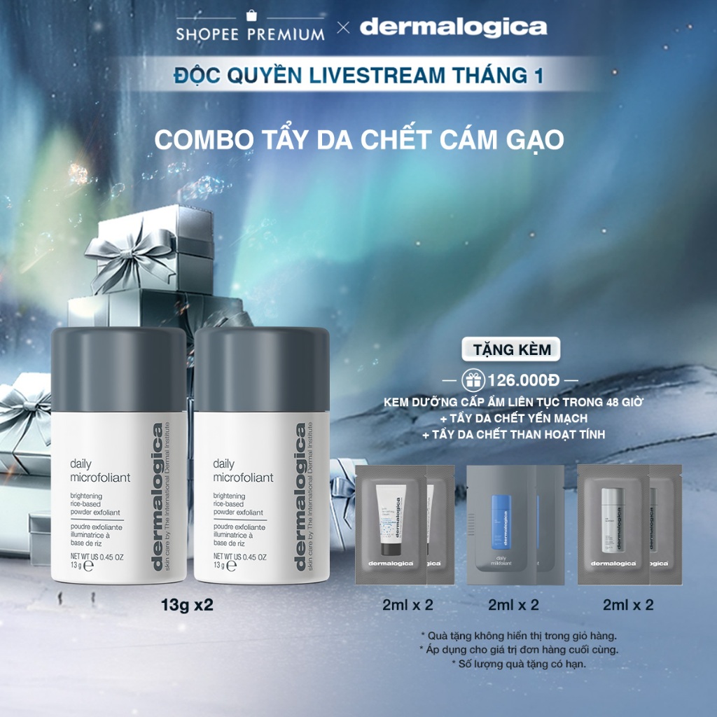 [KOL Livestream] Combo 2 Tẩy tế bào chết cám gạo Daily Microfoliant 13g