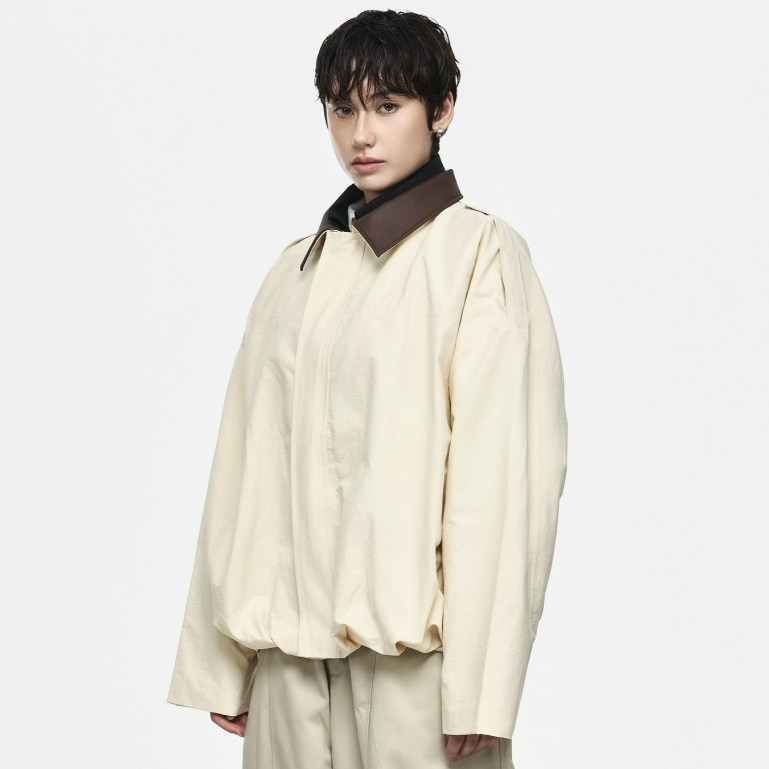 Áo Khoác Phối Cổ Da Dáng Phồng Phong Cách 67PERCENT/67% - COCOON LIGHT BOMBER