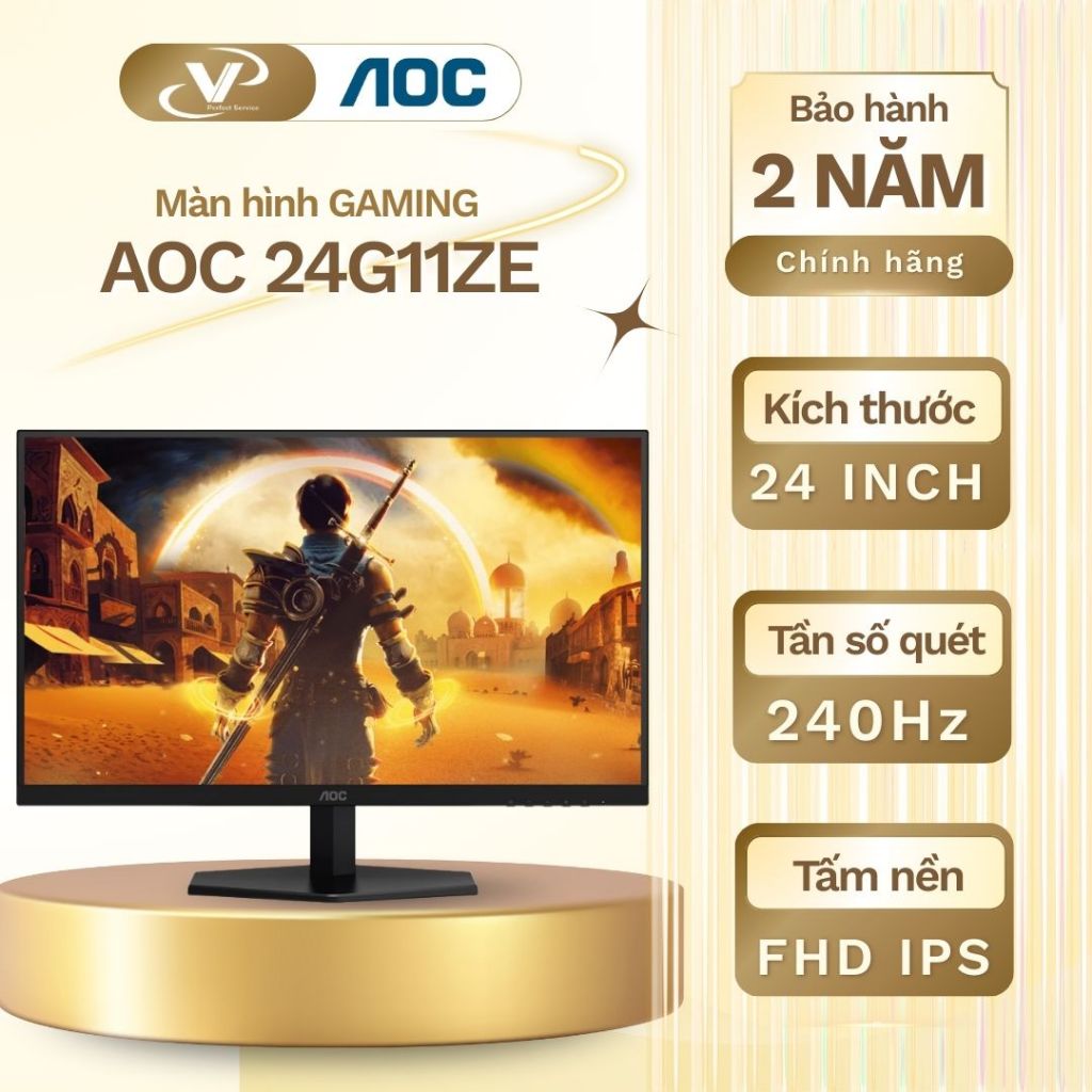 [GH Đảm bảo] Màn hình Gaming  AOC 24G11ZE 24" FHD IPS 240Hz - Bảo hành 3 năm chính hãng