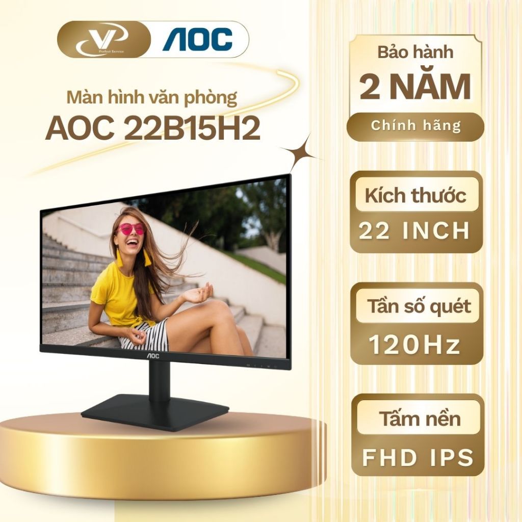 [GH Đảm bảo] Màn hình Gaming AOC 22B15H2 22" FHD IPS 120Hz - Bảo hành 3 năm chính hãng