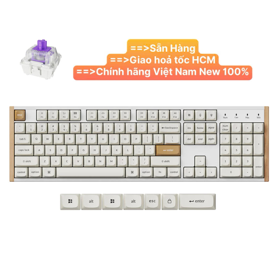 Bàn phím cơ chơi game không dây Keychron K10 HE QMK, 2.4 GHz/Bluetooth - Hàng Chính Hãng