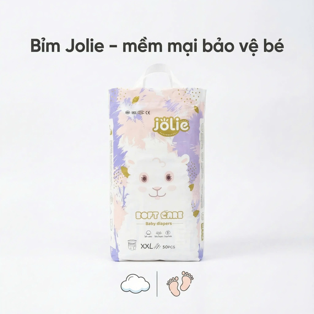 JOLIE - 50 Miếng - Tã Bỉm Quần JOLIE Siêu Mỏng - Thấm Hút - Khô Thoáng