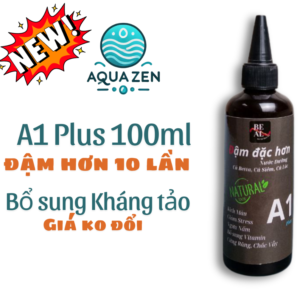 Lá bàng tinh chất - Nước dưỡng cá A1 Plus - Bổ sung Tô Mộc - Chuyên dùng cho Betta, Guppy, Cá lóc