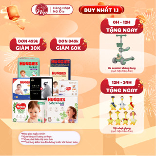   TỔNG  Bỉm tã dán quần Huggies Platinum Nature Made Size NB60 S82 M64 L54 XL44 XXL26 - nepshop1 