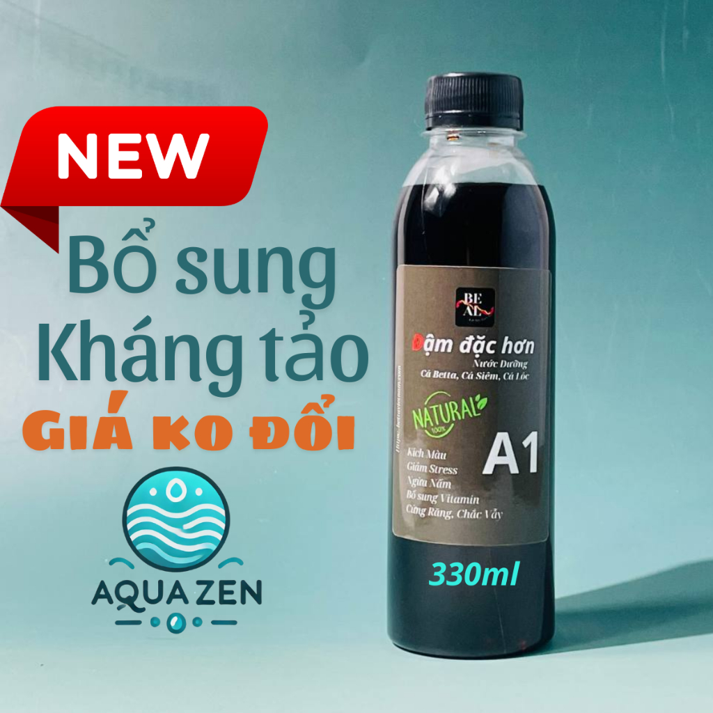 Phụ kiện thuỷ sinh nước dưỡng cá A1 chiết xuất lá bàng tô mộc giúp hỗ trợ lên màu, cá sung
