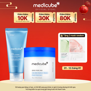  Set Detox lỗ chân lông medicube: Sữa rửa mặt Zero Pore+ Zero Pore Pad  P00009 P00014  