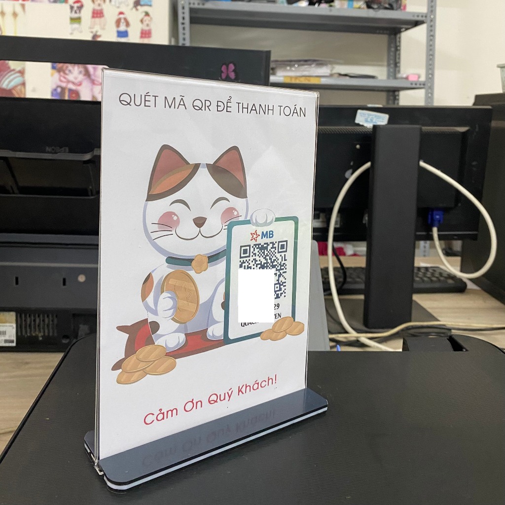 In Mã QR Mèo Thần Tài - Kệ Menu Qr - Mã Quét Qr - Standee Để Bàn Có In Theo Yêu Cầu Đẹp