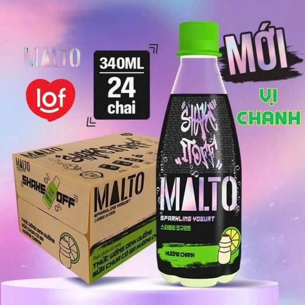 [Date 16/04/2026]( 1 Thùng) Sữa chua uống 24 chai có ga Malto  5 tỷ lợi khuẩn tốt cho tiêu hóa, sảng