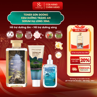  COMBO SALE S:kin Heritage Kem dưỡng ẩm Tràng An 40ml và Toner Sơn Đoòng 273ml Serum Hạ Long B3 30ml 
