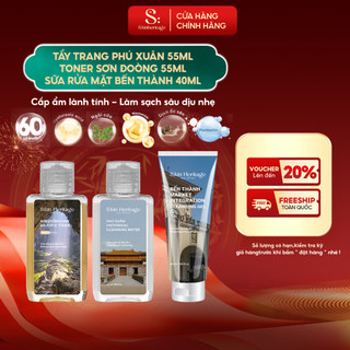  COMBO SALE S:kin Heritage Toner Sơn Đoòng 55ml & Nước tẩy trang Phú Xuân 55ml & Sữa rửa mặt Bến Thành 40ml 