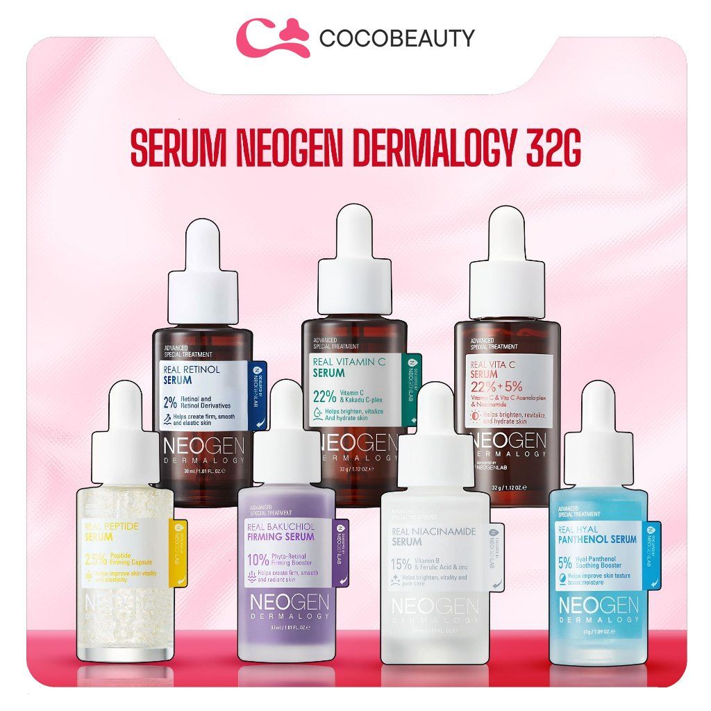 Serum Neogen Dermalogy Real, Serum Retinol, Serum Vitamin C Kakadu, Serum Hyal Panthenol, Serum Niac
