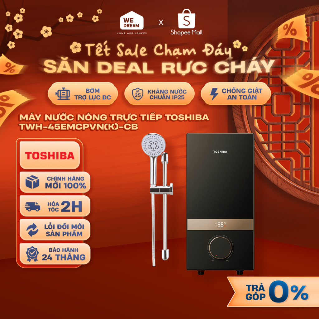 TWH-45EMCPVN(K)-CB - Máy Nước Nóng Trực Tiếp Toshiba TWH-45EMCPVN(K)-CB 4500W Có Bơm Trợ Lực - Chính
