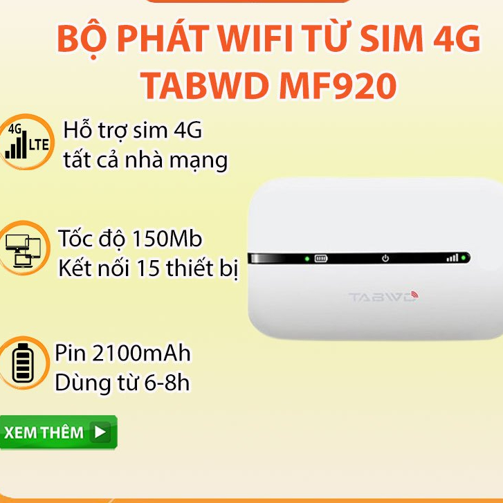 Cục phát wifi từ sim 4g Olax MT20 Tabwd MF920 , BỘ PHÁT WIFI 4G Nhật Bản TỐC ĐỘ CAO 150Mb Kết nối 10
