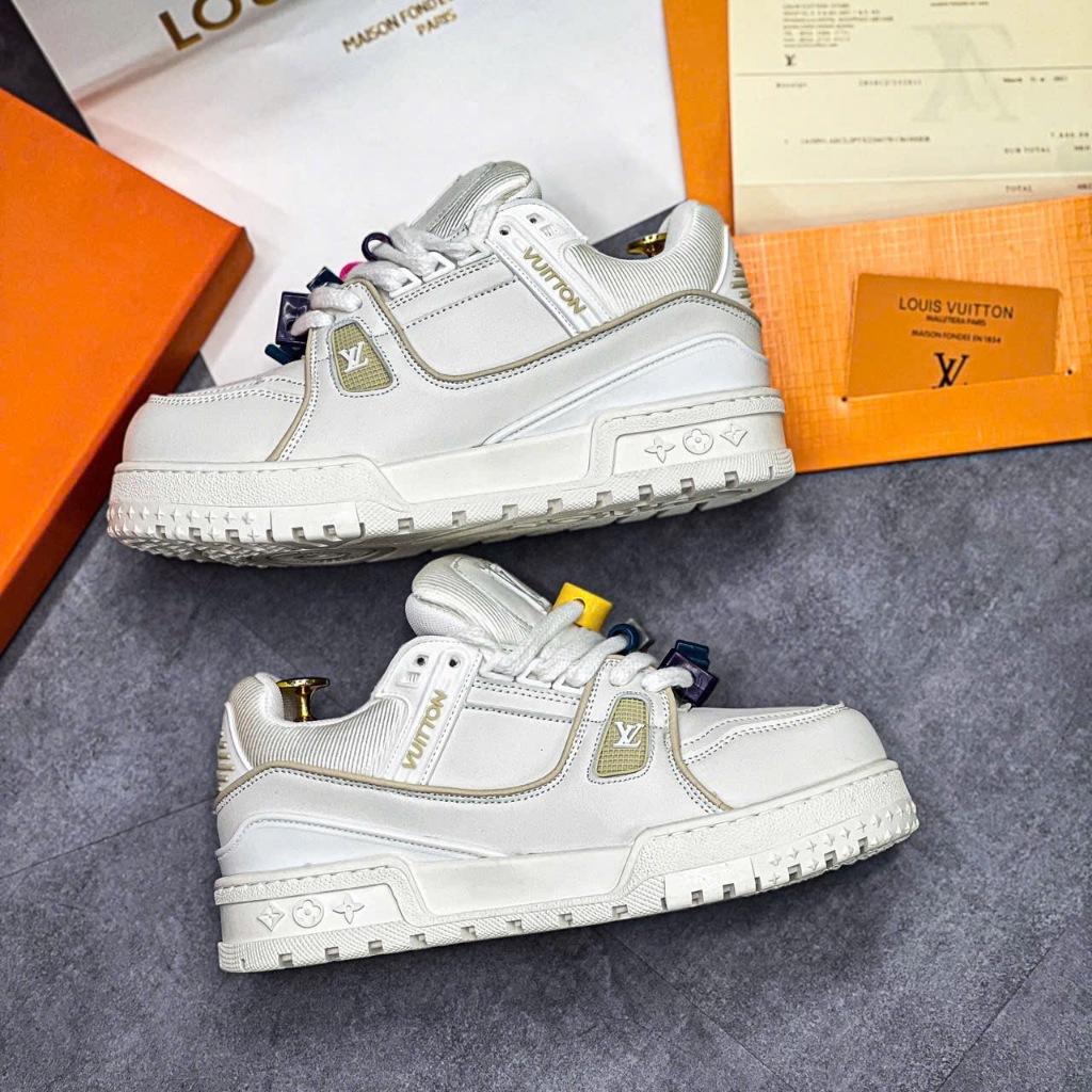 Giày Louis Vuitton LV Trainer Maxi Trắng Kem – Sneaker LV Luxury Nữ