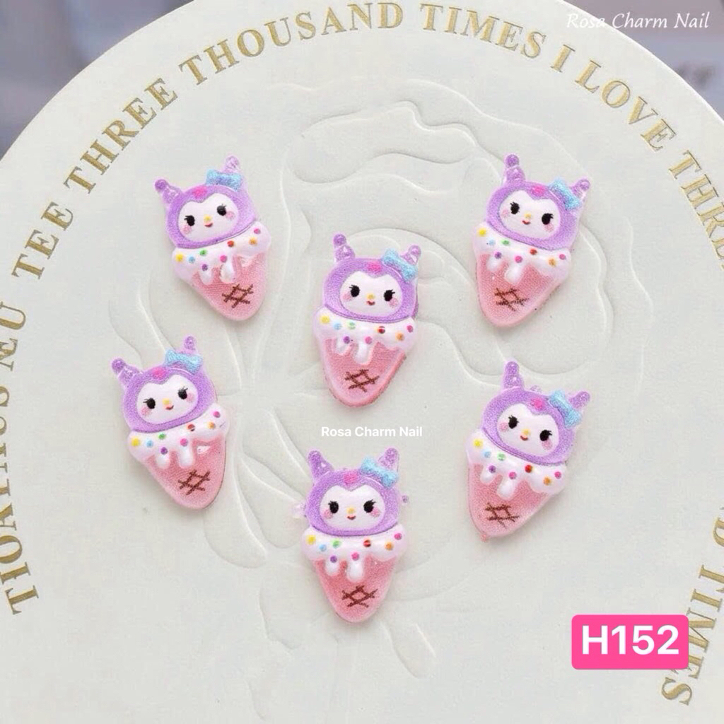 (H152)Set 5 charm nail kem kuromi hoạt hình trang trí móng tay sanrio kuromi cinnamoroll melody char