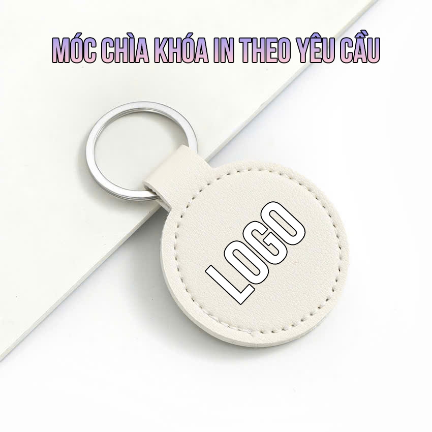 Móc chìa khóa da PU in theo yêu cầu chất lượng cao