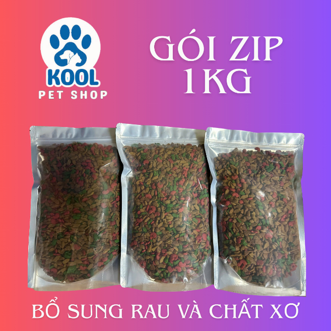 Thức ăn hạt mix Rau , Củ , Quả dành cho Mèo - Gói Zip 1kg