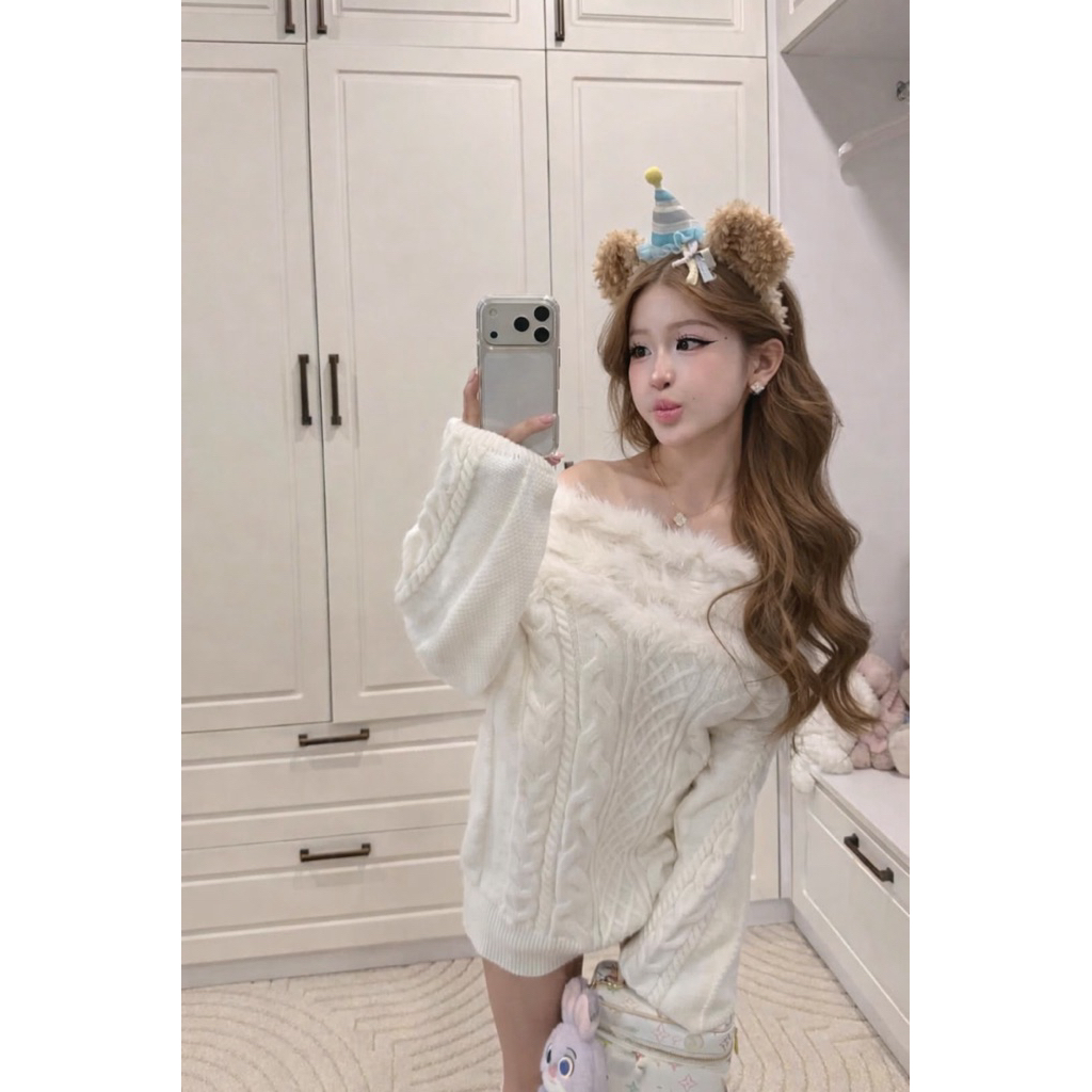 𝑪𝒉𝒐𝒄𝒐•[Order] Áo Trễ Vai Lông