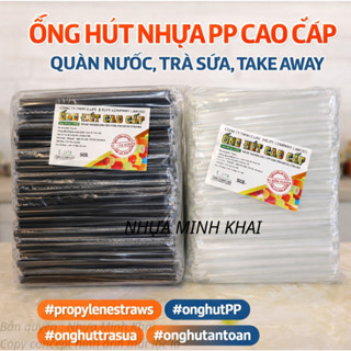 Bịch Ống hút phi 6 812mm hút trân châu trà sữa, nước ép có bọc ngoài hoặc ko có bọc (tùy chọn)
