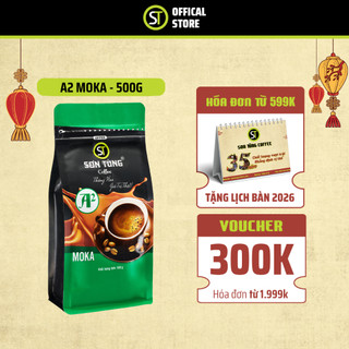  Cà phê rang xay bột pha phin Moka ST - Cà Phê Sơn Tùng - Dòng truyền thống A2 - 500gram 